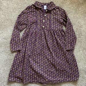 Vintage Gymboree Girls Purple Floral Corduroy Autumn Highlands LS Dress Size 9